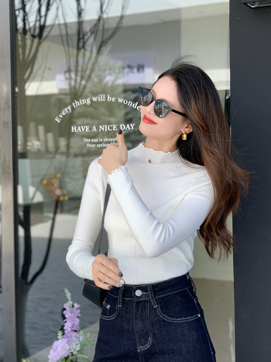 【百图lulu定制】【木耳边针织衫】给秋冬衣橱加点糖 高弹 打底衫 针织衫