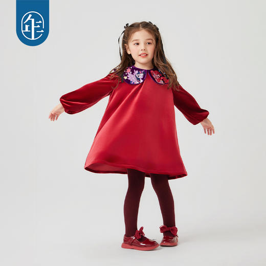 【云优选】小马宝莉联名年衣连衣裙秋冬新款女童娃娃领小马宝莉丝绒连衣裙 商品图2