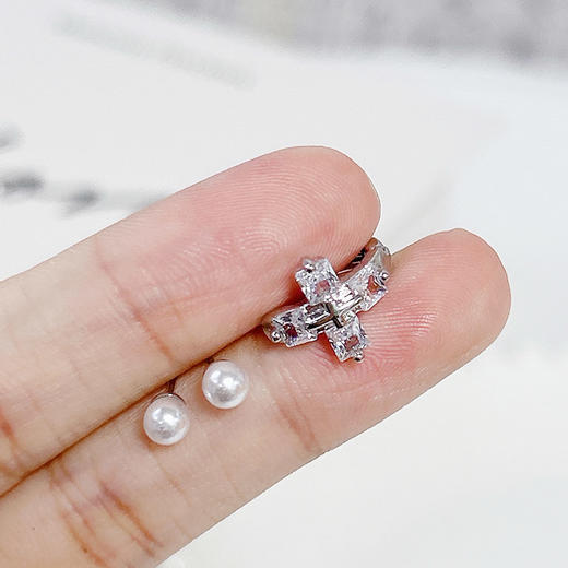 小众优雅时尚镶钻组合耳饰-纪念日百货门店同款167596192 商品图3