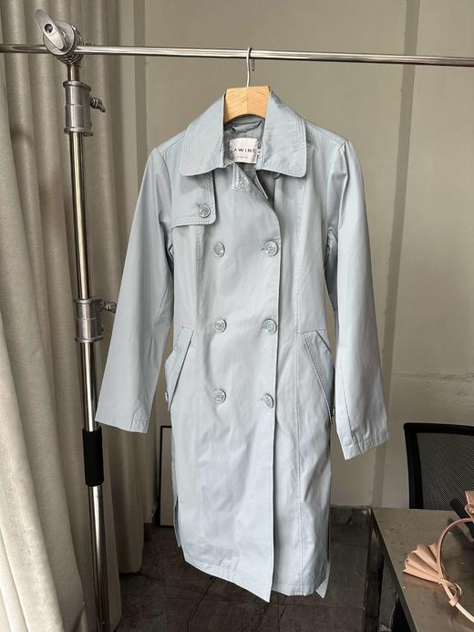 贝壳三 气质百搭正肩收腰显瘦风衣双排扣棉质中长款外套C110820 商品图4