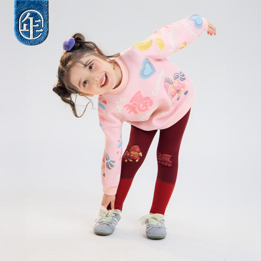 年衣童装打底裤秋冬新款女孩休闲修身弹力马上有福打底裤 商品图2