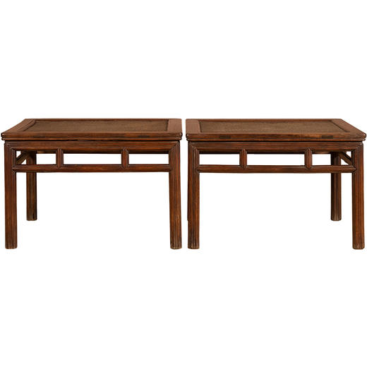 清早期	黄花梨瓜棱腿直枨矮栳大禅凳（一对） 商品图5