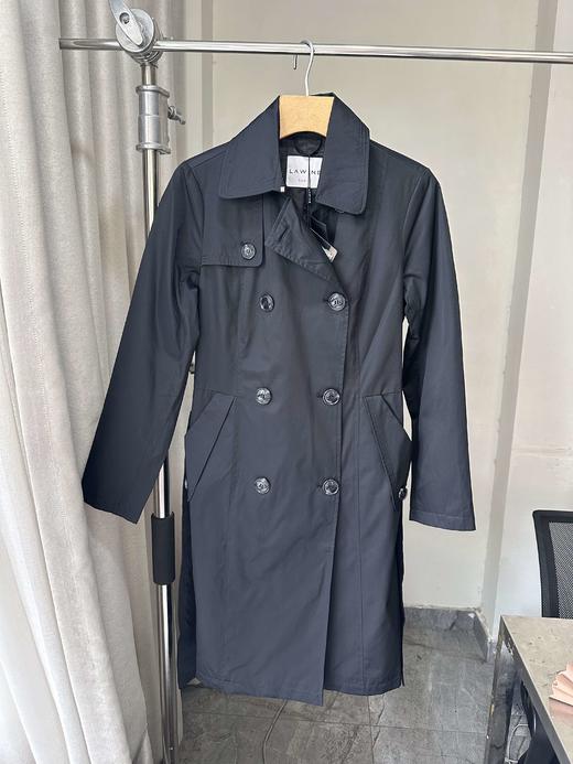 贝壳三 气质百搭正肩收腰显瘦风衣双排扣棉质中长款外套C110820 商品图2