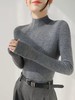 100%美利奴羊毛针织衫 轻盈无压 暖软热感 无缝一体成型  水波纹肌理 气质半高领 米思阳2025秋冬新款  舒适保暖 高弹力针织打底衫5016 商品缩略图3