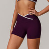 跃牌【轻匀系列】交叉高腰瑜伽短裤紧身裸感蜜桃提臀运动短裤女健身裤DK7109 商品缩略图0