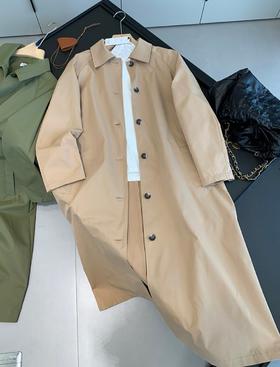 捡漏！出口日单2025年新款英伦风翻领宽松长款风衣外套女