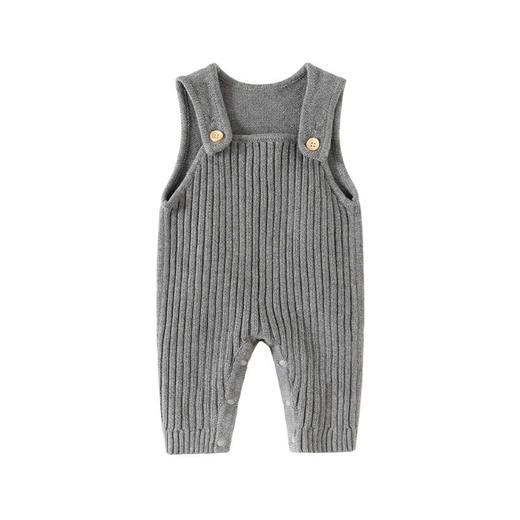 韩版纯色婴儿连体衣纯棉A类跨境ins风婴儿背带裤秋冬款婴儿毛线裤 商品图4