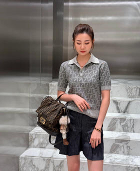 芬迪 25年秋冬新款 老花针织短袖T恤(MM)