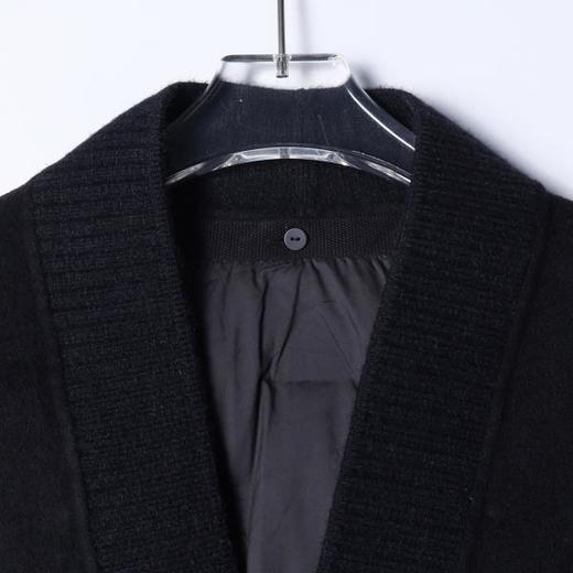 25-08SDSA男士秋冬新款痞帅男装潮牌纯色V领羊毛大衣羽绒服两件套百搭 商品图2