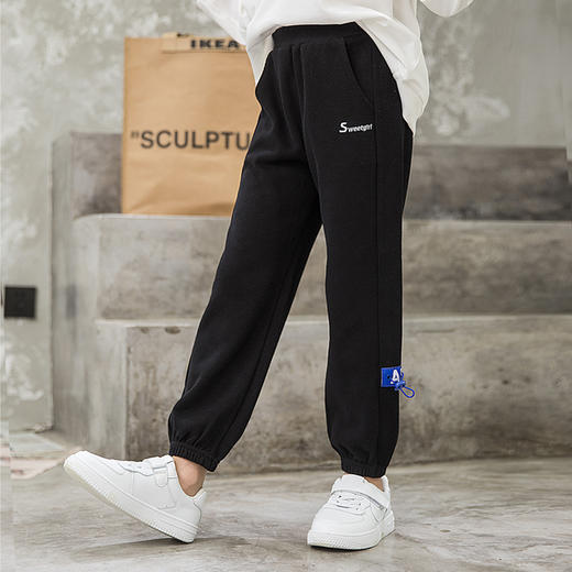 贝田冬季儿童加绒运动裤儿童加厚裤子2024新款冬装一体绒儿童长裤 商品图1