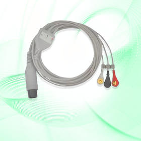 一体三导扣式心电导联线