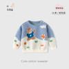 欢乐小熊针织纯棉A类婴儿毛衣秋冬拼色男童毛衣加厚帅气宝宝毛衣 商品缩略图0
