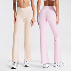 跃牌【颜值有理】系列 V腰瑜伽裤运动阔腿裤欧美提臀高腰休闲喇叭裤运动瑜伽服长裤YK1332