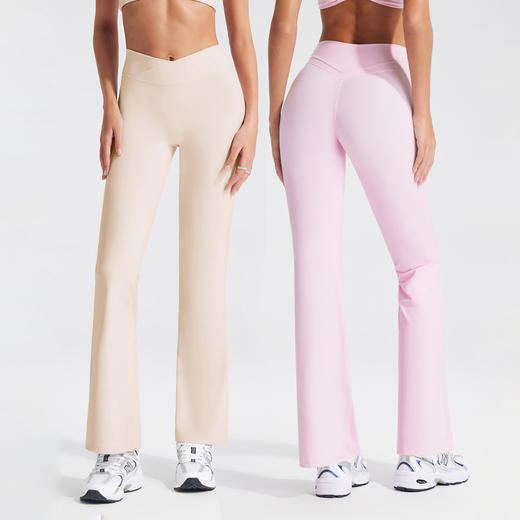 跃牌【颜值有理】系列 V腰瑜伽裤运动阔腿裤欧美提臀高腰休闲喇叭裤运动瑜伽服长裤YK1332 商品图0