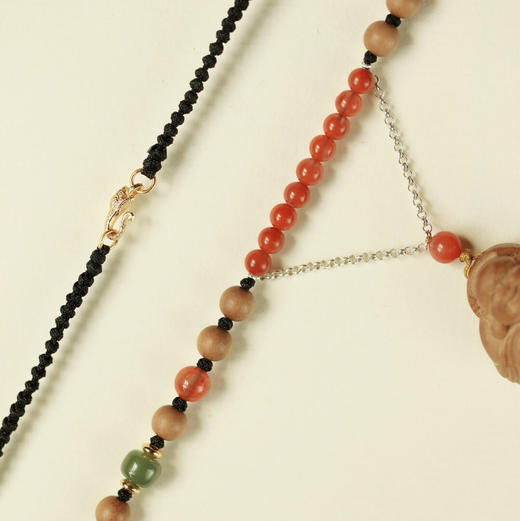 【青山特惠】5mm22颗山檀香 | 弥勒佛·吊坠 搭配：和田玉、南红、925银镀金s4  商品图5