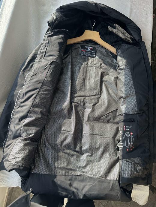 贝壳三 工装风口袋宽松厚实连帽羽绒服女中长款百搭棉服C110808 商品图5