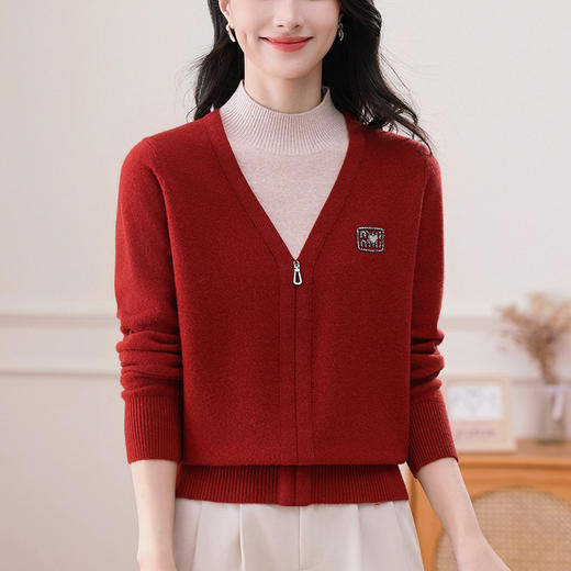 CC 13-98860假两件上衣时尚洋气半高领羊毛衫 商品图2