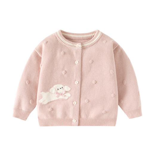 快乐小狗纯棉针织婴儿开衫秋季云感儿童毛衣开衫柔软A类宝宝毛衣 商品图4