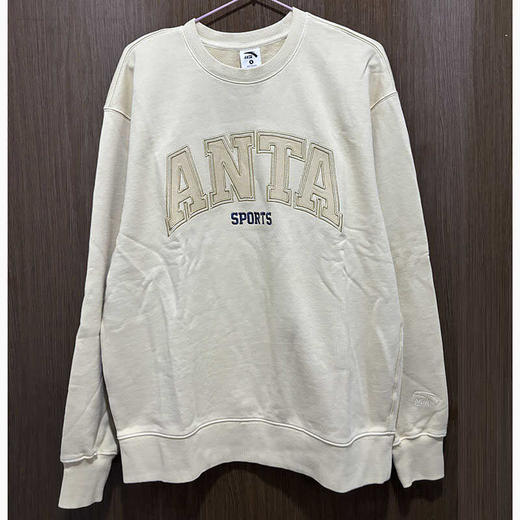 【XL/2XL断码】安踏正品春秋休闲针织透气宽松圆领纯棉吸湿男运动卫衣152318715【库存有限，如无货将做退款，介意慎拍!】 商品图0