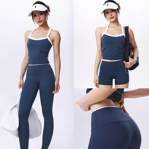 跃牌【轻匀系列】裸感瑜伽裤高腰撞色速干长裤运动跑步健身骑行运动紧身裤CK9125 商品图0