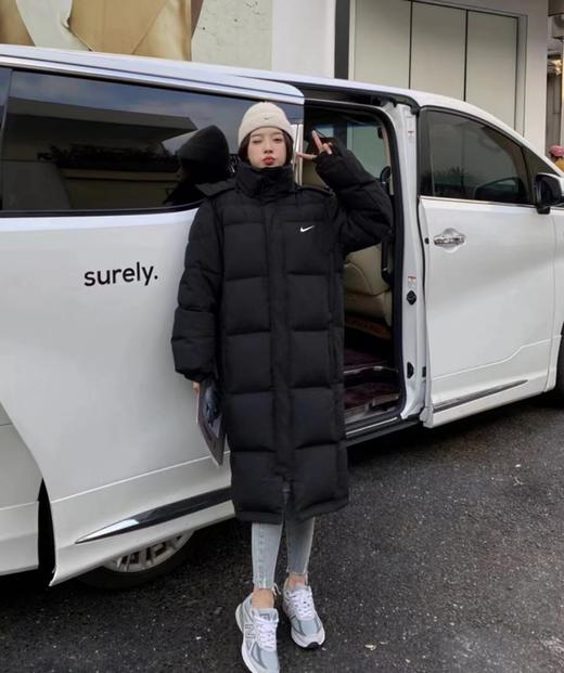 长款连帽羽绒服  90%白鸭绒NIKE耐克简约基础款印花欧版羽绒服 商品图3