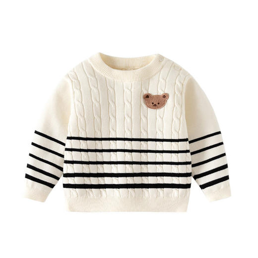条纹麻花针织韩版婴儿毛衣A类纯棉帅气儿童毛衣秋冬潮范婴儿上衣 商品图4
