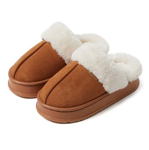 一周内发货【棉拖鞋】跟高约4.5厘米，保暖毛绒拖鞋，短毛绵软感，鞋底防滑，室内冬天穿着保暖~ 商品图11