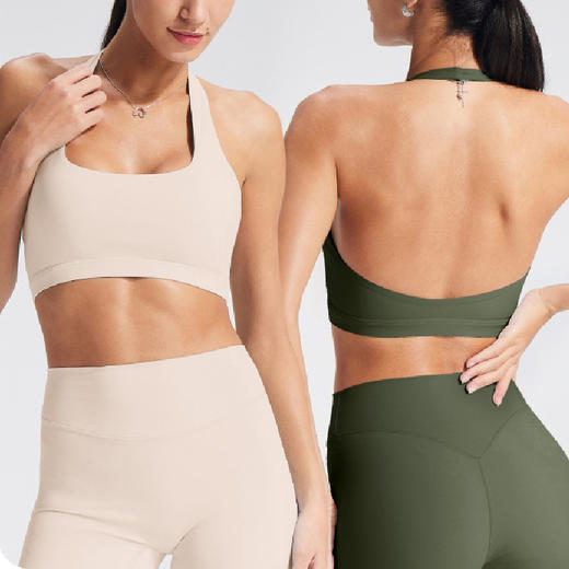 跃牌【颜值有理】系列 挂脖运动内衣女士夏瑜伽服带胸垫性感美背普拉提瑜伽文胸B-XL35+D-XL41+YK1352 商品图0