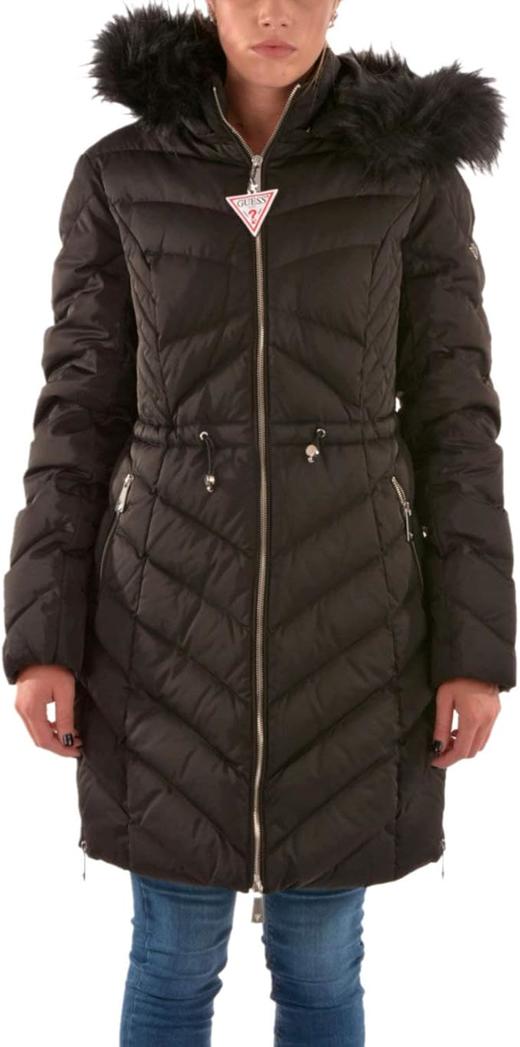 贝壳三 秋冬加厚连帽中长款羽绒服修身收腰毛领连帽外套C110807 商品图6