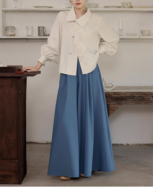 裁缝学苑AQ565长袖衬衫上衣国风阔腿裤通勤套装纸样女装汉服两件套样板 商品图3