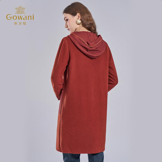 【羊绒】乔万尼新品羊毛羊绒大衣减龄连帽设计直筒显瘦百搭EI4A576 商品图4