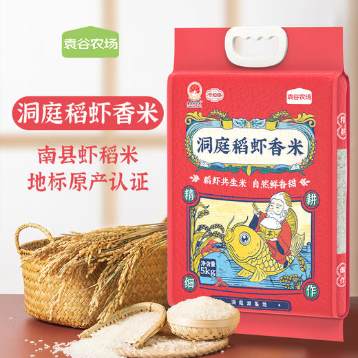 袁谷洞庭稻虾香米5kg一年一季稻洞庭湖基地核心产区口感松软弹滑米香浓郁南方一级籼米10斤当季新米 商品图0
