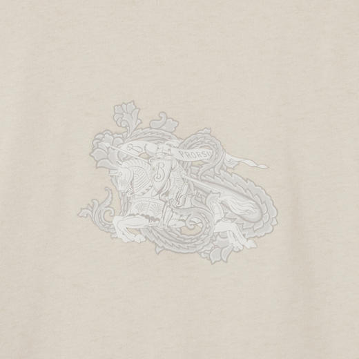 【一】BURBERRY 巴宝莉 男士佩斯利马术骑士徽标刺绣棉质圆领短袖T恤 米色 8097879 C1409 商品图1