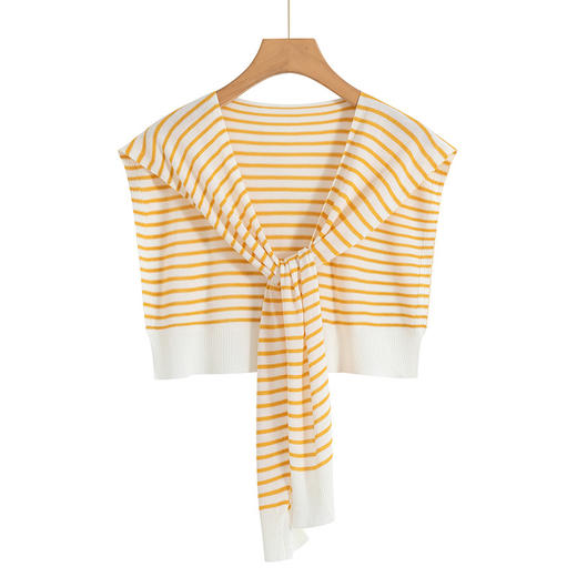 薄款时尚条纹针织百搭坎肩搭肩 商品图2