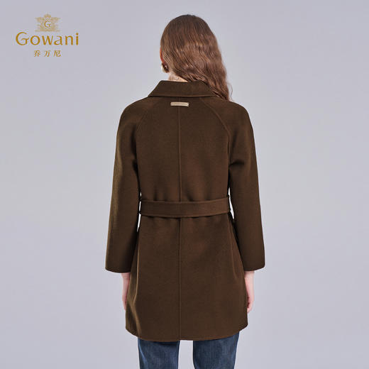 乔万尼冬新品干练系带H型绵羊毛短款大衣ET4A846 商品图3