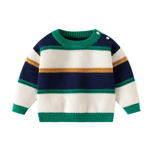 间色条纹韩版针织男童毛衣柔软A类婴儿毛衣秋冬帅气加厚儿童毛衣 商品图4