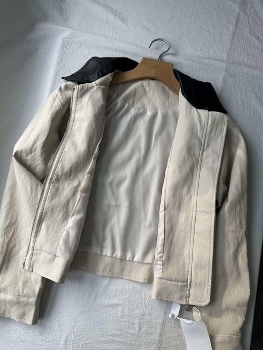 贝壳三 法式撞色翻领短款夹克外套短款巴恩风工装皮衣女C110802 商品图14