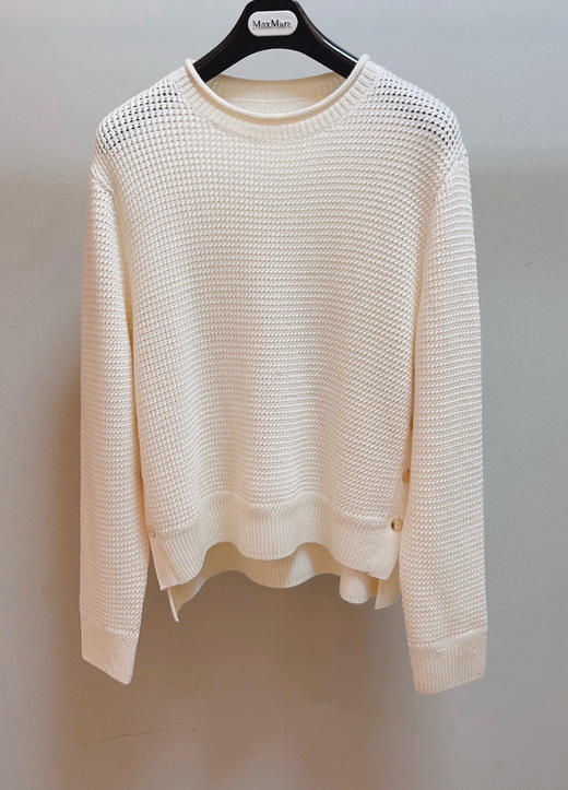 118-5 小禾女士纽扣白色毛衣 商品图8