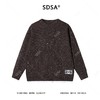SDSA男士秋冬新款痞帅男装慵懒风下摆拼接圆领毛衣潮流百搭针织衫 商品缩略图1