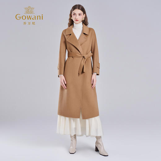 【羊绒】乔万尼新款羊毛羊绒大衣经典驼色高级感收腰设计EI4A598 商品图3