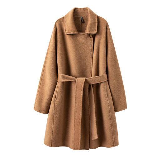 【四大金刚Manuela系列】三穿超显瘦~100骆驼绒大衣外套女 商品图0