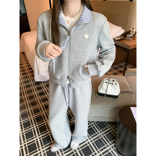 <曾小咸推荐> 现货秒杀！微信超特价！两面穿灰色格子卫衣外套 日常209.99 立减110 秒杀99.99！ 灰色裤子秒杀79.99！ 商品图9