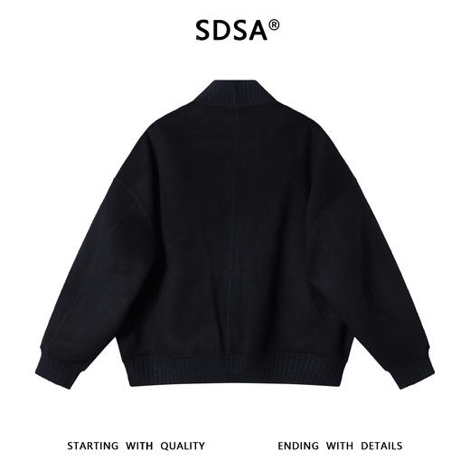 25-08SDSA男士秋冬新款痞帅男装潮牌纯色V领羊毛大衣羽绒服两件套百搭 商品图5