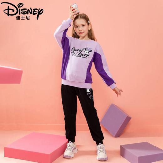 迪士尼女童冬装新款洋气加绒厚儿童套装女孩女宝冬款打底衫霸气潮 商品图3