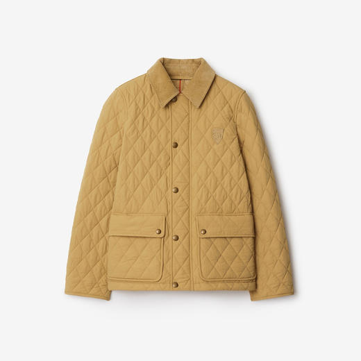 【一】BURBERRY 巴宝莉 女士 B 字盾牌徽标刺绣绗缝尼龙棉服 驼色 8097996 C1544 商品图0