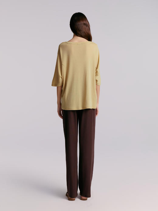 Her Senses｜时装 12HTS08J1 宽松拼接短袖 [ 岩石灰GY08 / 含羞草黄YL06 ] 商品图5