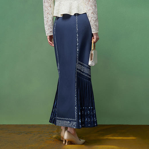 【林栖设计小店】（现货）蓝印花马面裙丝棉2026早春新款鱼尾半身裙女1961073 商品图4
