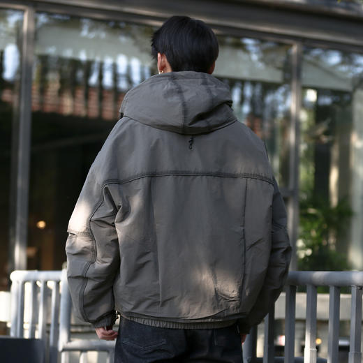 DRONKOO 2025 连帽骨位擦色户外风短款中厚羽绒服 商品图4