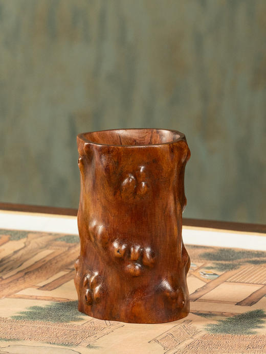 清	黄花梨树瘤笔筒 商品图0