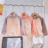 毛毛外套女童泡芙绒秋冬拉链上衣拼色内搭保暖棉衣校服神器 商品缩略图4